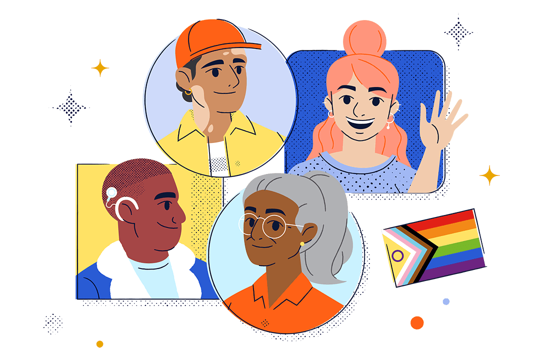 Diversity represented in drawings of Bitly's staff