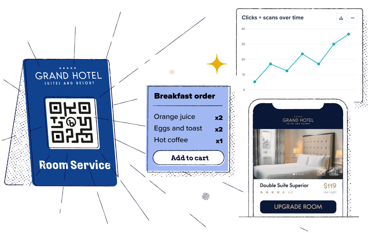 Image with a QR code with more information about hotel amenities