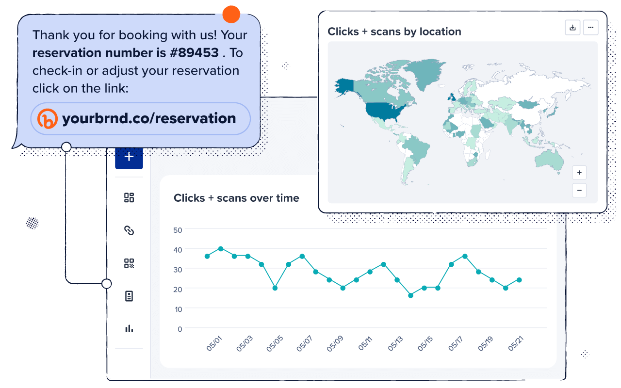 Dashboard image with a map and analytics about hotel bookings