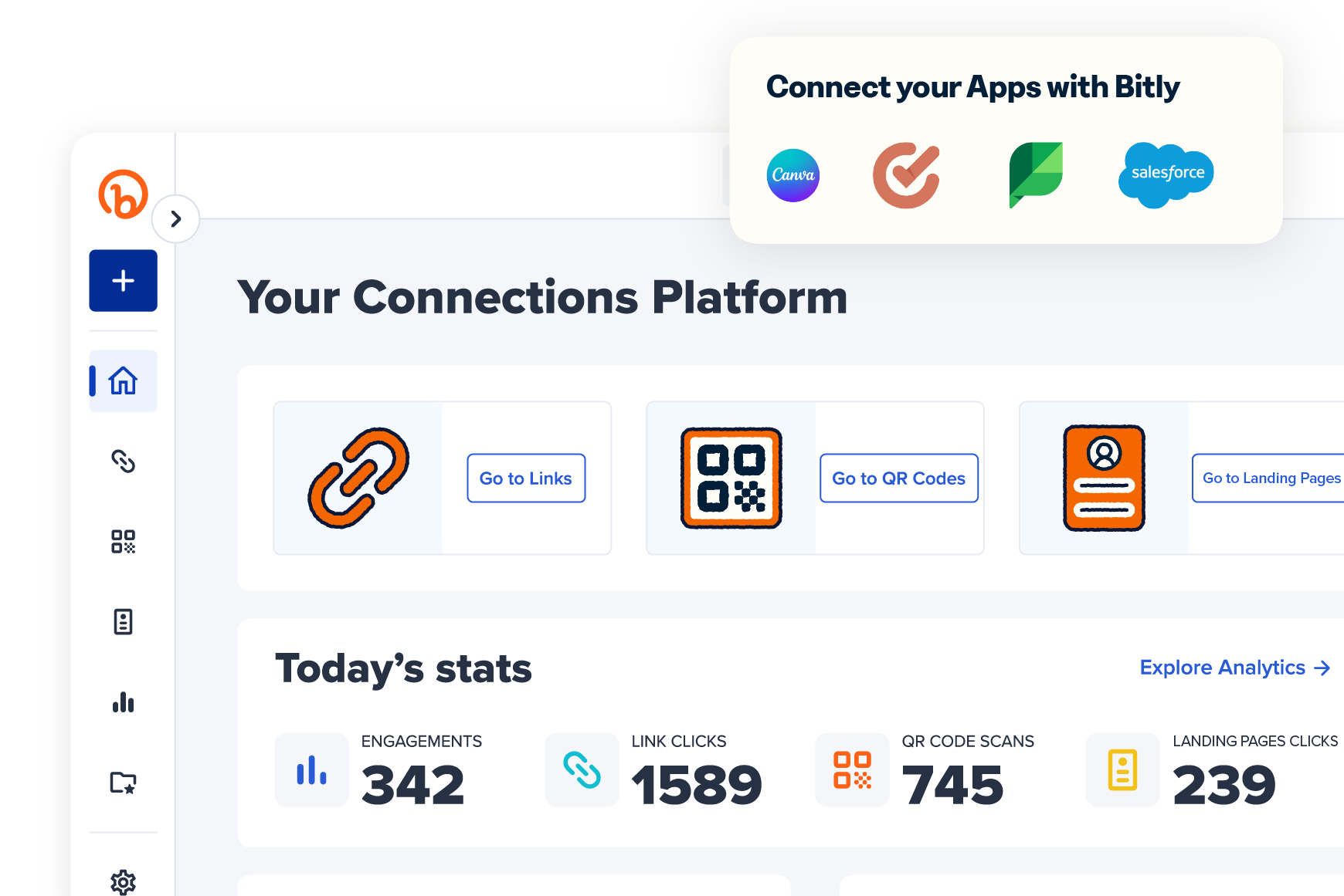 Bitly Connections platform UI