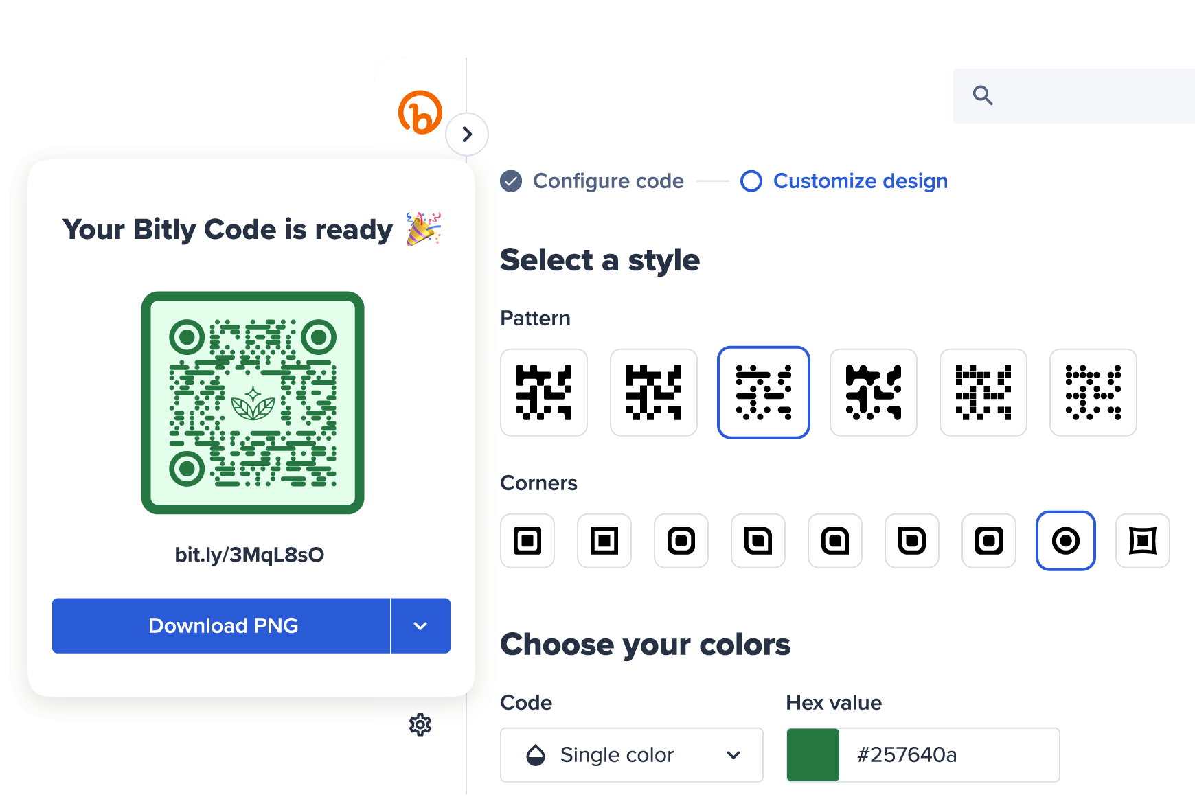 Bitly Custom QR Code UI